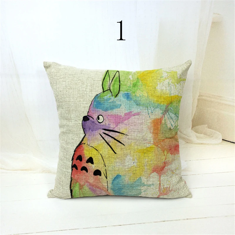 Новая хлопковая льняная наволочка с рисунком Тоторо подушка принтом домашний