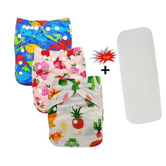 Ohbabyka многоразовые подгузники Couche Lavable узоры печать детские тканевые подгузники крышка моющиеся детские подгузники с карманами+ вставка из микрофибры - Цвет: 02
