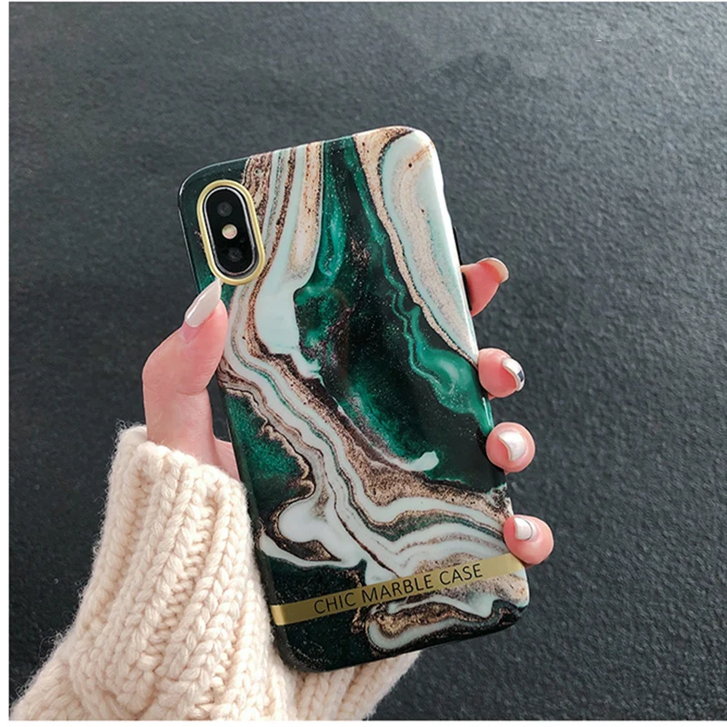 Ins Агат мрамор чехол для iphone 11 11Pro Max XS Max XR глянцевый мягкий силиконовый чехол для iphone 6 6s 7 8 plus funda чехол Капа
