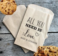 custom name all you need is love and a cookie wedding popcorn candy buffet lolly bags birthday bakery goody gift favors
