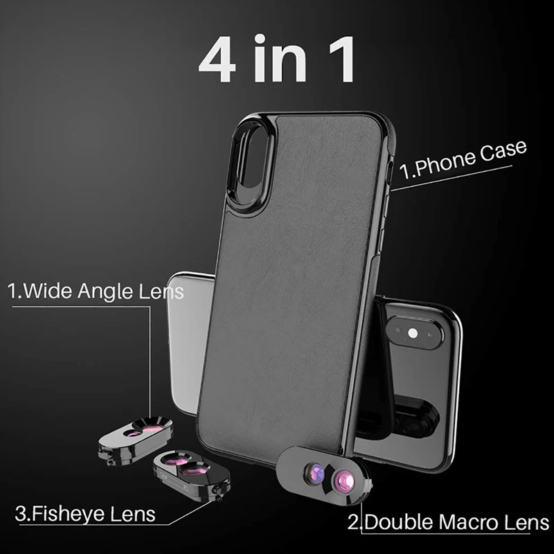 3 в 1 комплект для объектива телефона с двойной камерой iPhone X XS защитным чехлом