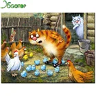 Алмазная живопись YOGOTOP для творчества, вышивка крестиком, мультяшный Кот и цыпленок, квадратная Алмазная вышивка, украшение для дома, 5D мозаичные наборы VD524