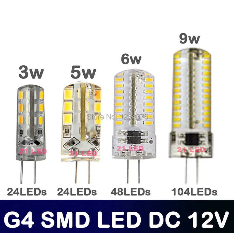 10 шт./лот G4 Светодиодная лампа 3 Вт 6 9 DC 12 В SMD2835 360 Угол луча Светодиодный точечный