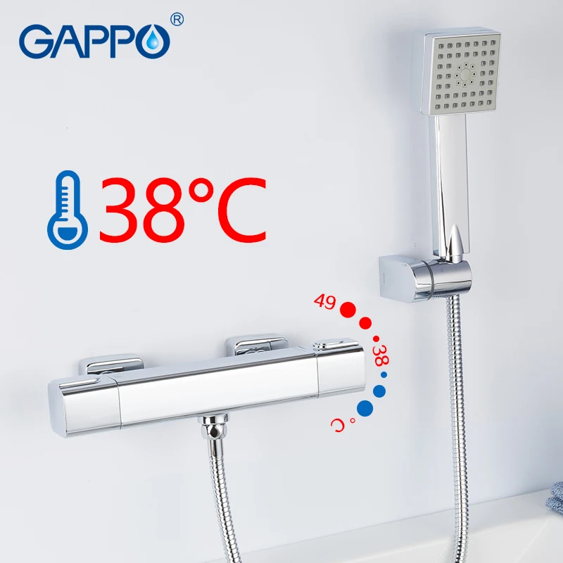 

GAPPO shower system chrome bathroom shower wall mounted thermostat bathtub faucets brass bath taps shower mixer torneira