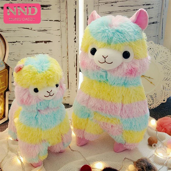 

Niuniu Daddy Soft Rainbow Alpaca Plush 2 Size Stuffed Cartoon Animal Alpaca Doll Toy for Baby Children