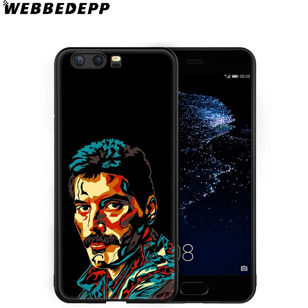 WEBBEDEPP Queen Freddie Mercury Soft Case for Huawei P8 P9 P10 P20 P30 Lite Pro P Smart Z Plus 2019 Y6 Prime 2018 2017 Mini |