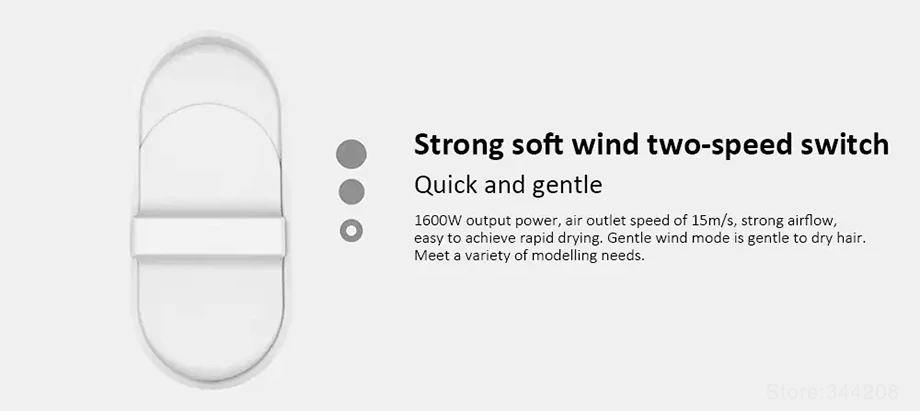 XIAOMI MIJIA SMATE SH-A161 в ионизация волос фен воды отрицательный ионизация волос Уход быстросохнущая Портативный путешествие складной фен для волос, диффузор