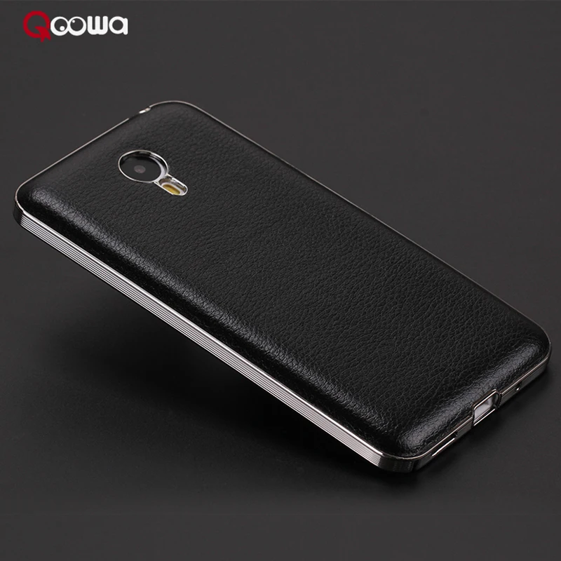 New arrival 7 Color Top Quality Luxury leather Back cover For meizu m2 note case with electroplate PC frame |