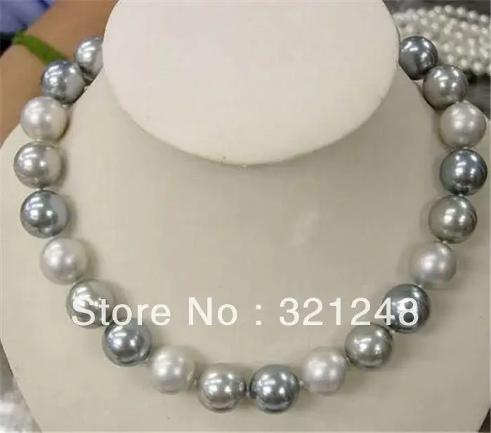 

Free shopping New DIY 10mm white Silver-color Shell Simulated-Pearl Round Beads Chain Necklace 18" MY1419