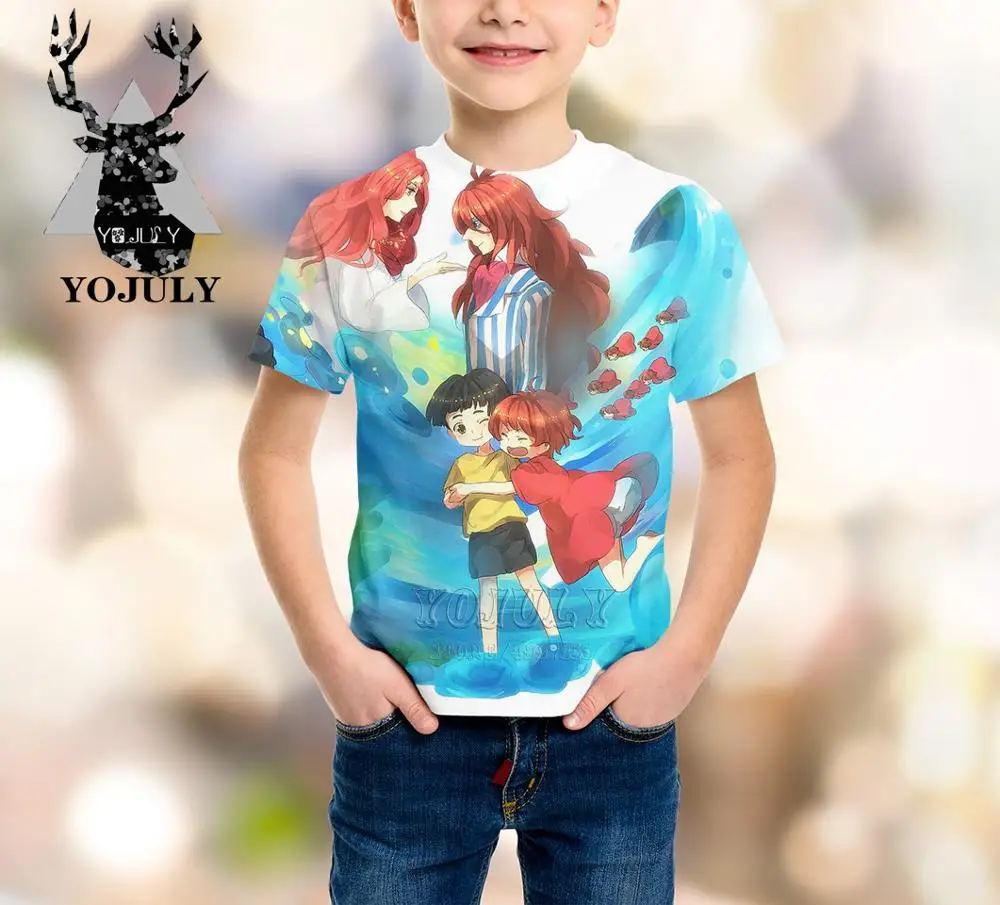 YOJULY Ponyo on the Cliff/детская одежда с 3D принтом для маленьких мальчиков и девочек