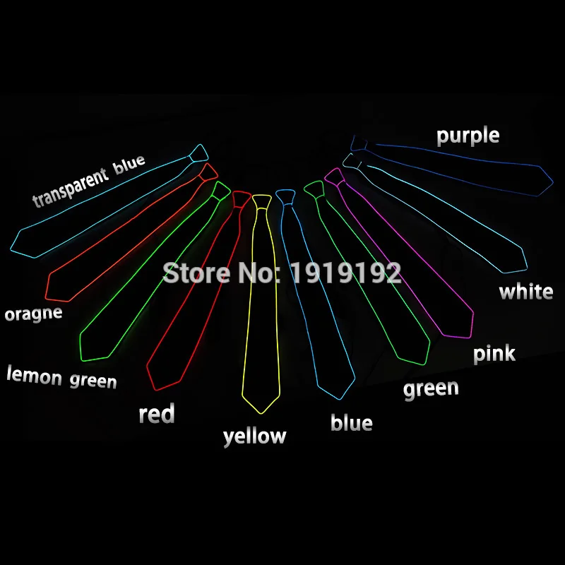 Модсветильник светодиодный галстук 10 цветов светящийся провод для вечевечерние