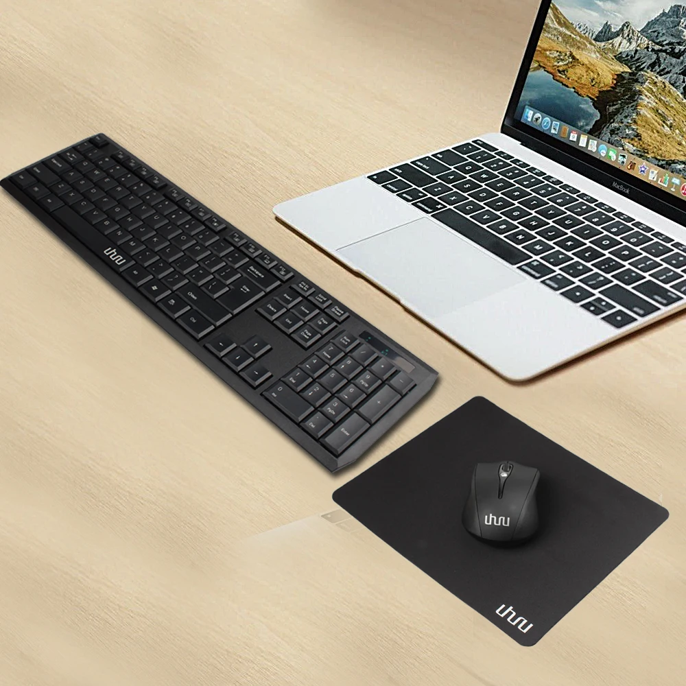 Ухуру Беспроводной 2.4 г компактный тонкий полный Размеры клавиатура Мышь комбо с