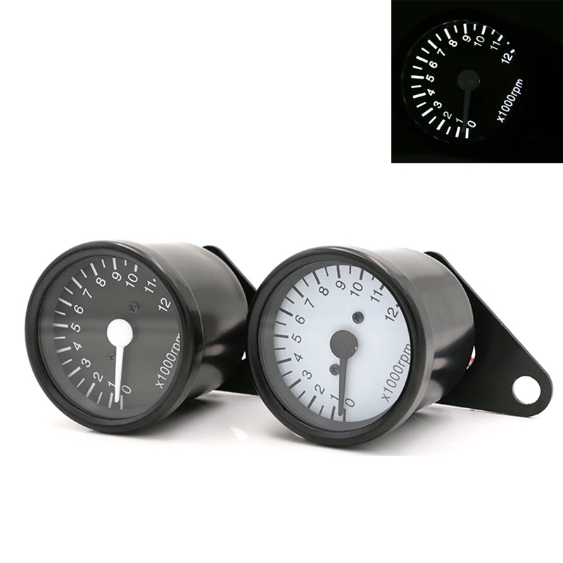 Retro Black 12000rpm Speedometer Odometer Tachometer for Motorcycle Refit Vintage Scooter Motor Instrument with LED Backlight | Автомобили