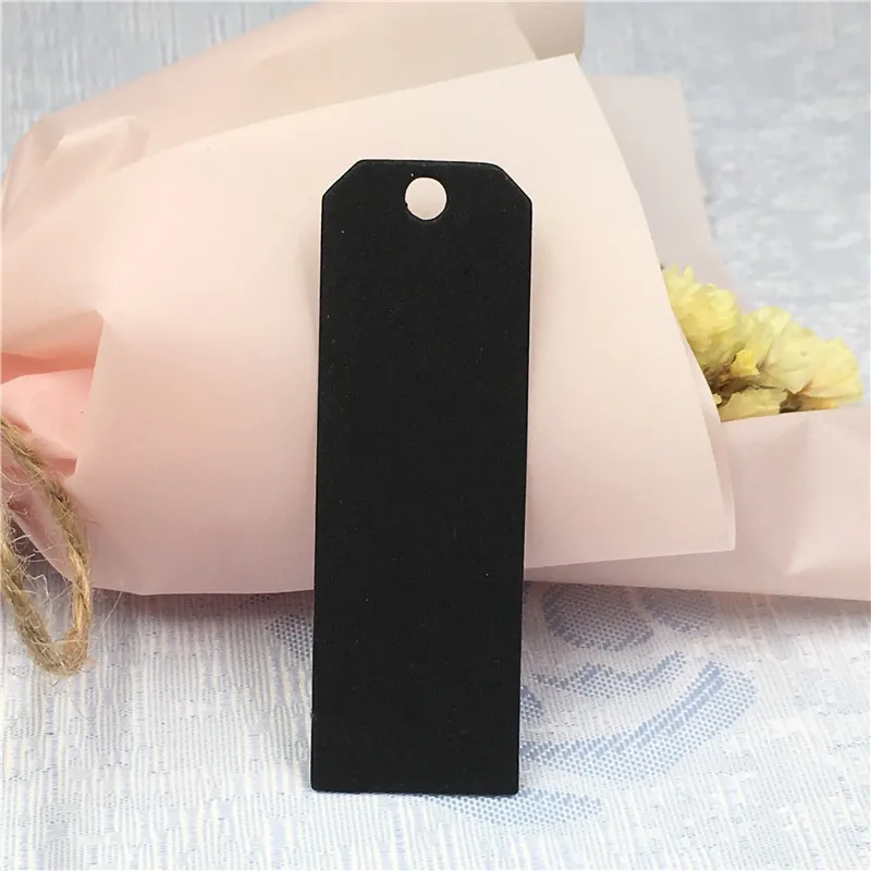 Black 100 шт Черный Белый крафт коричневый Картон Пустой подарок, тег ручной работы DIY Висячие головы этикетки поздравительная свадебная одежда карты бумажные бирки - Цвет: Black