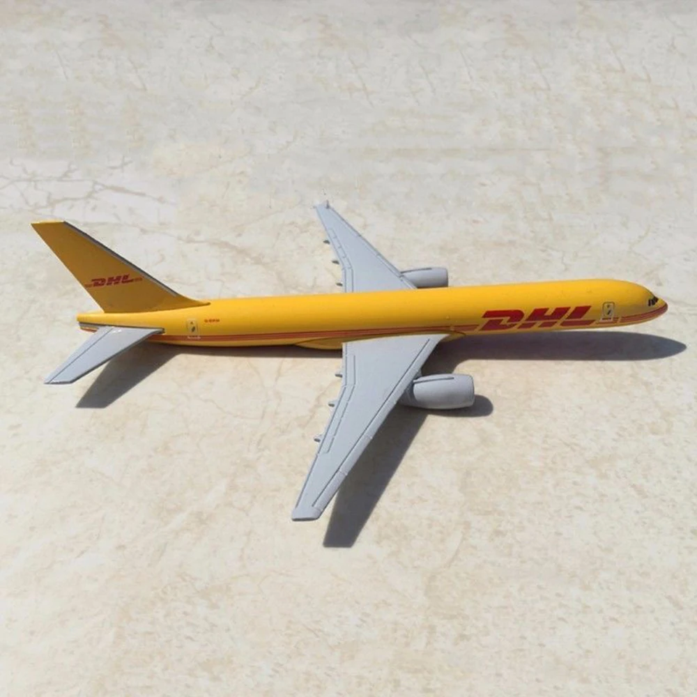 Детские игрушки 1:400 Boeing 757-200 B757 DHL экспресс- самолет 1/400 желтый самолет отлитая модель самолета игрушки для детей подарок