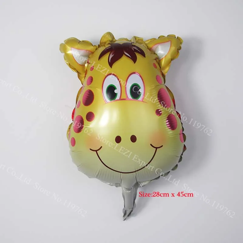 giraffe 8 шт. мини воздушные шары из фольги в виде животного День Рождения Декор детские подарки Детские игрушки Лев Обезьяна Зебра олень корова голова животного воздушный шар - Цвет: giraffe