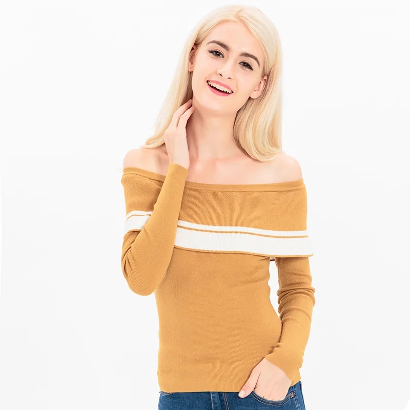 Свитер с открытыми плечами 2017 Для женщин Свитеры для и Пуловеры S осень-зима осень