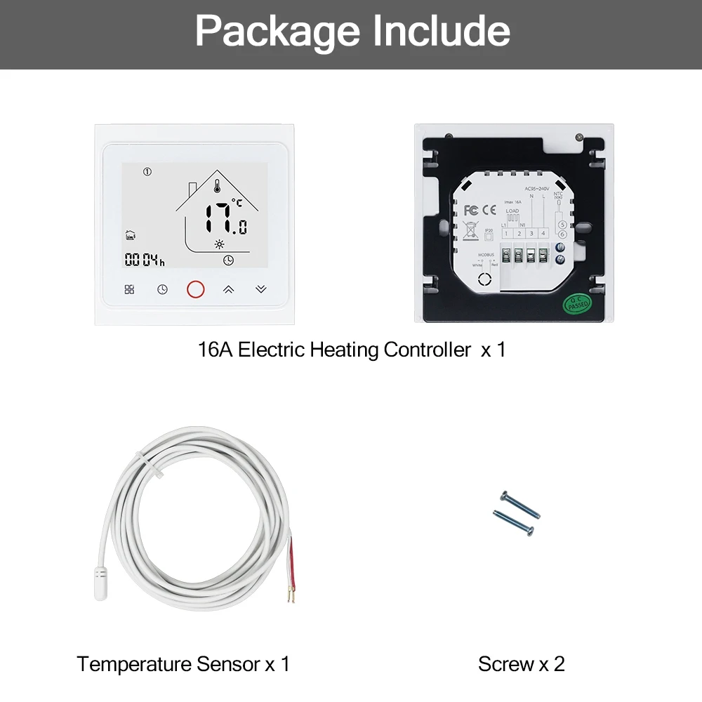 16A Electric Heating Управление через приложение умный wifi термостат водный газовый котел электрический подогрев пола контроль температуры Лер работает с Alexa Google Home - Цвет: 16A Electric Heating