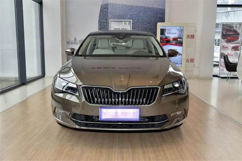 Высокое качество ABS оригинальная uthentic Автомобильная Передняя решетка Вокруг отделки гоночных грилей Накладка для Skoda Superb стайлинга автомобилей