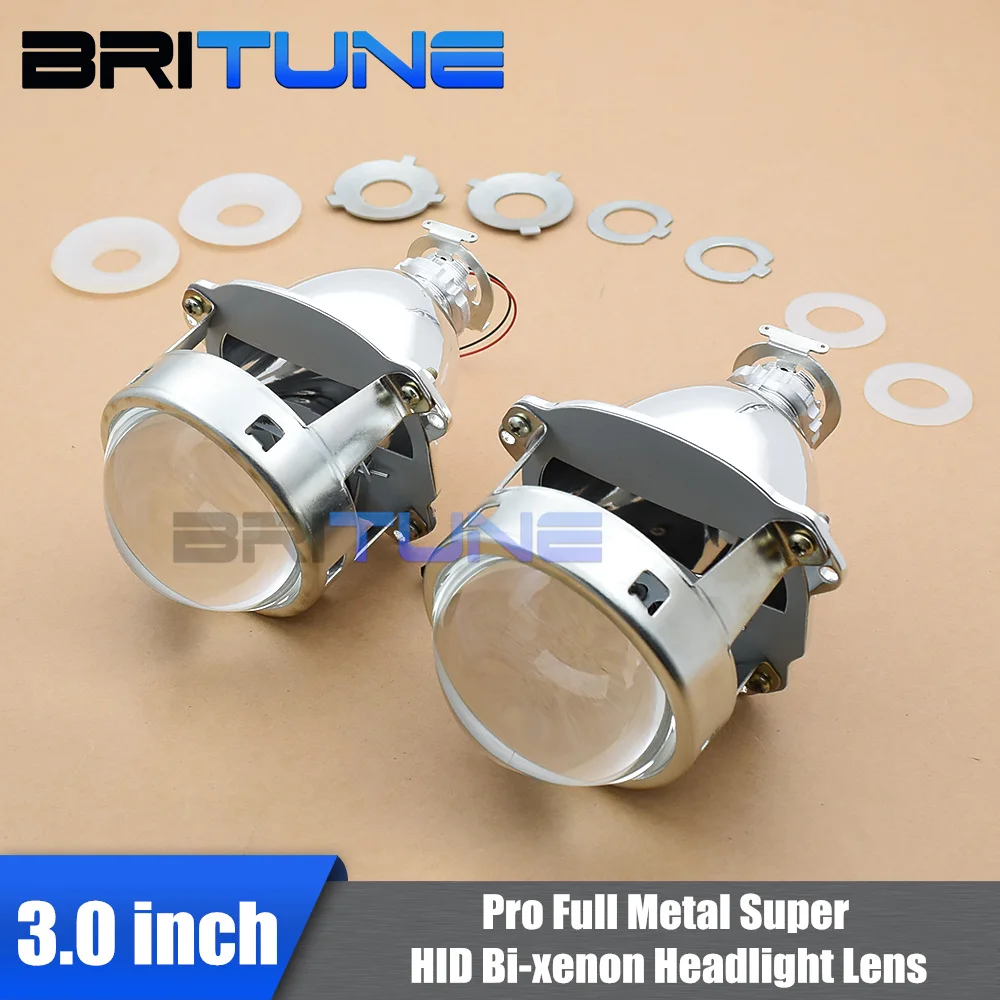 Britune линзы фар Bi xenon HID проектор 3 0 Супер металлический H1 ксеноновые для H7 H4