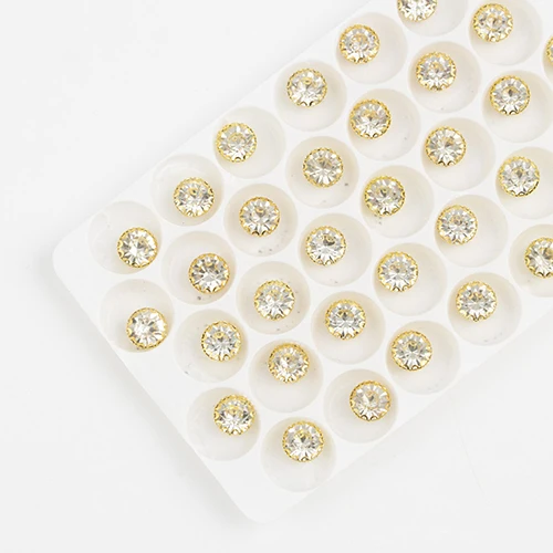 Golden Bottom White Стразы с золотым низом AB, стразы с плоским основанием, стеклянные стразы для одежды, 50 шт. S148 - Цвет: Golden Bottom White