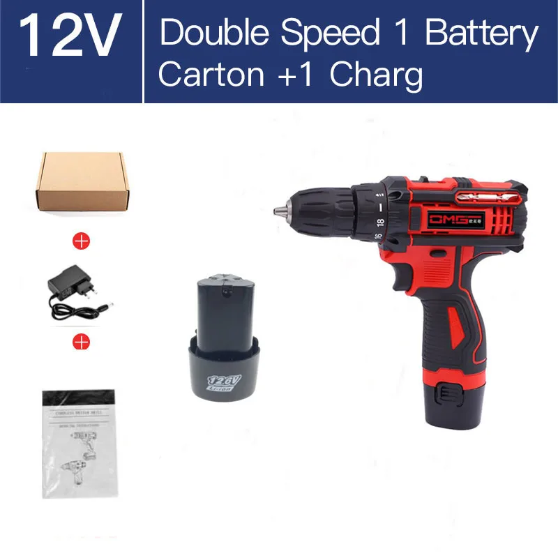 12V-SET1 12,6 в Электрическая Дрель аккумуляторная отвертка литиевая батарея Мини дрель аккумуляторная отвертка электроинструменты Аккумуляторная дрель - Цвет: 12V-SET1