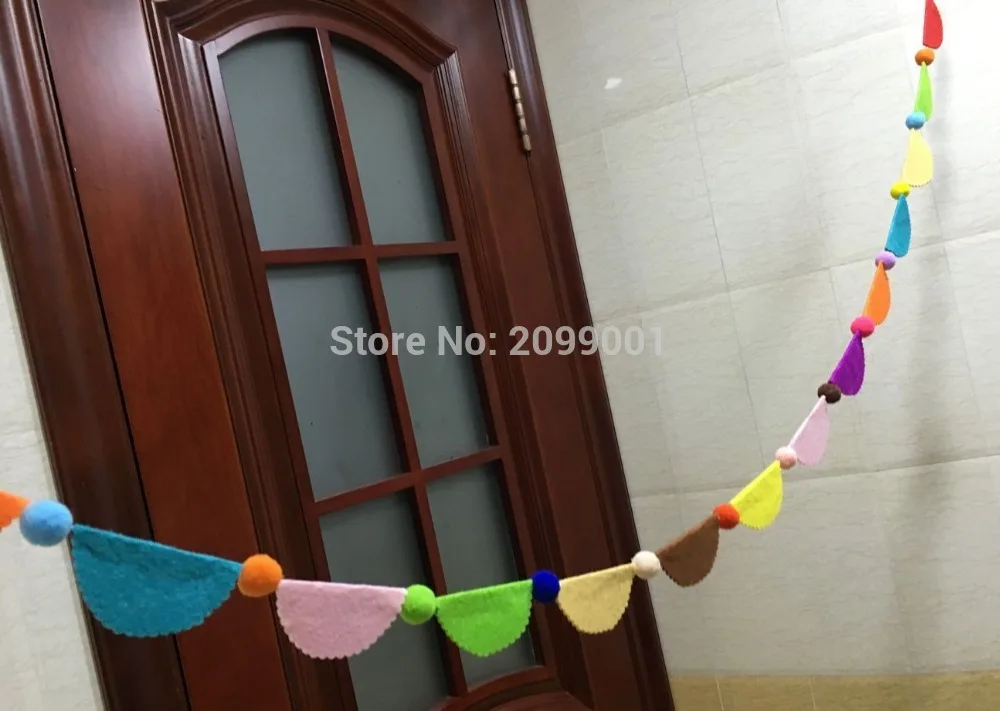 Pompoms ball garland Персонализированные Baby Shower баннер Пользовательские мальчик имя овсянка Радуга на день рождения гирлянды, украшения партии помпонами меховой шарик флаг Горячие - Цвет: Pompoms ball garland