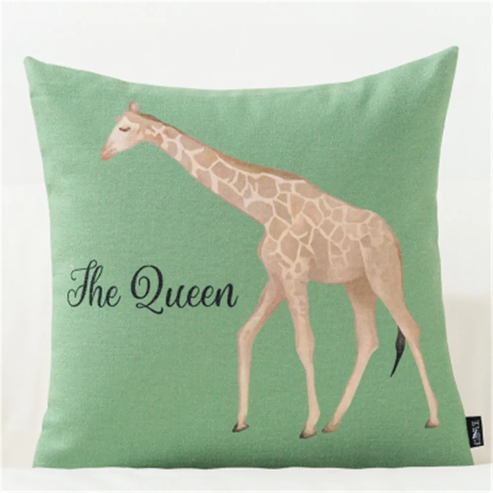 Скандинавском Стиле Простой анимальный цветок лист Жираф поясничная Подушка автомобильный чехол для подушки офис диван подушка спинка кровати наволочка