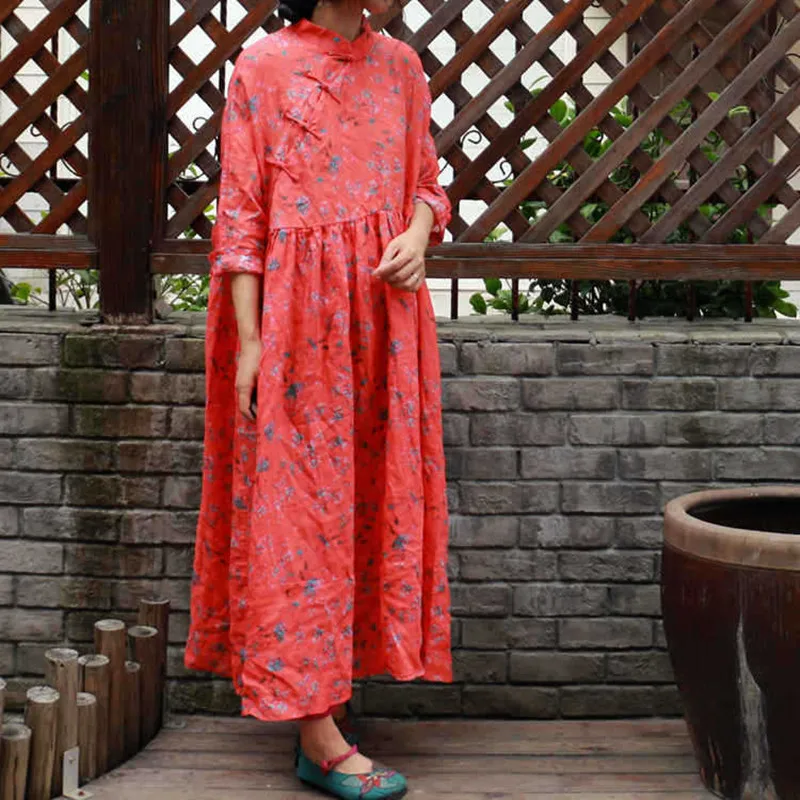 Новинка 2020 года. Летнее Длинное винтажное платье с принтом и высокой талией.