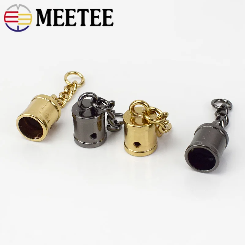 Meetee 10/50 шт в наборе, 5x10 мм Металлическая заглушка пряжки кисточкой подвесное крепление для велосипеда, самодельный сумок аппаратный трос застежка колокол ручные сумки кожаные аксессуары