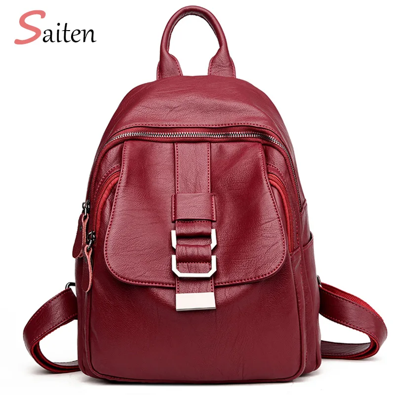 New Fashion Woman Backpack 2017 Leather Brands Female Backpacks GirlsHigh Quality Schoolbag Elegant Mochilas Feminina | Багаж и сумки