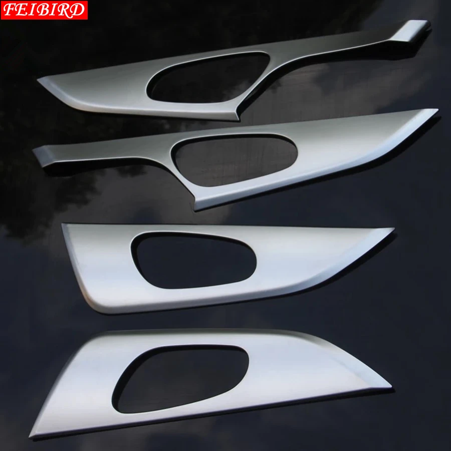 ABS внутренняя дверная ручка чаша рамка Крышка отделка для Nissan Rogue/X-trail матовое серебристое Углеволокно стиль