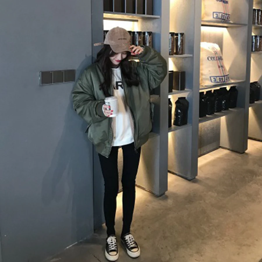Женская куртка с плюшевой подкладкой Harajuku свободная повседневная уличная