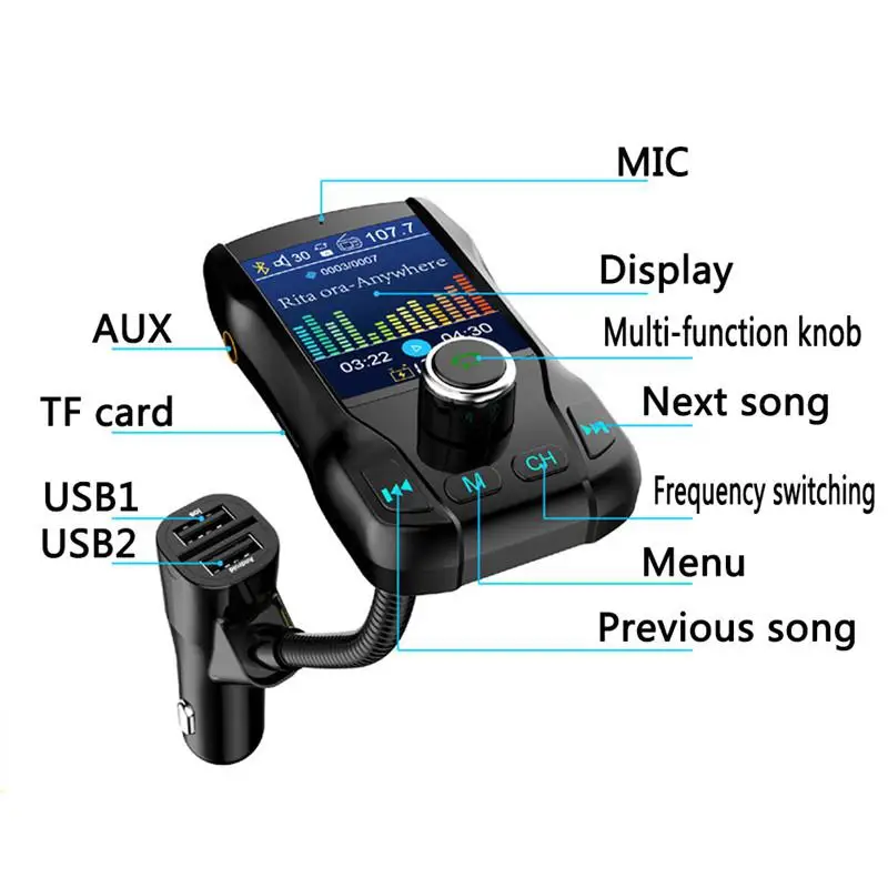 Автомобильный MP3 плеер 1 77 дюйма fm передатчик автомобильный беспроводной Bluetooth
