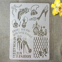 1pcs a4 fashion girl shoes diy craft layering stencils painting scrapbooking stamping embossing album paper card template