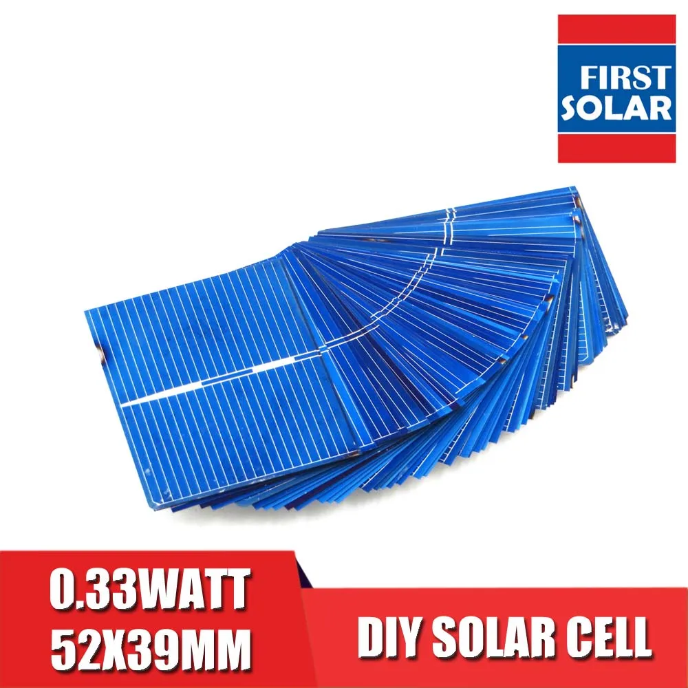50 шт./лот солнечная панель Painel Cells DIY зарядное устройство из поликристаллического кремния Sunpower solar Bord 19 22 39 52 78 125 156 мм - Цвет: 52x39mm