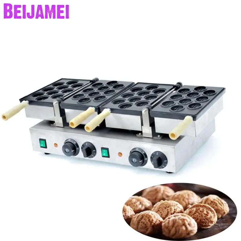 

BEIJAMEI double plate electric walnut shape cake waffle maker commercial walnut shapes waffle stick cake making machine
