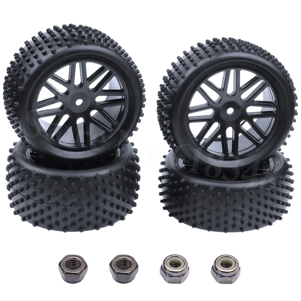 4 шт. резиновые RC шины и пластиковые колесные диски Hex Hub 12 мм для 1/10 весы