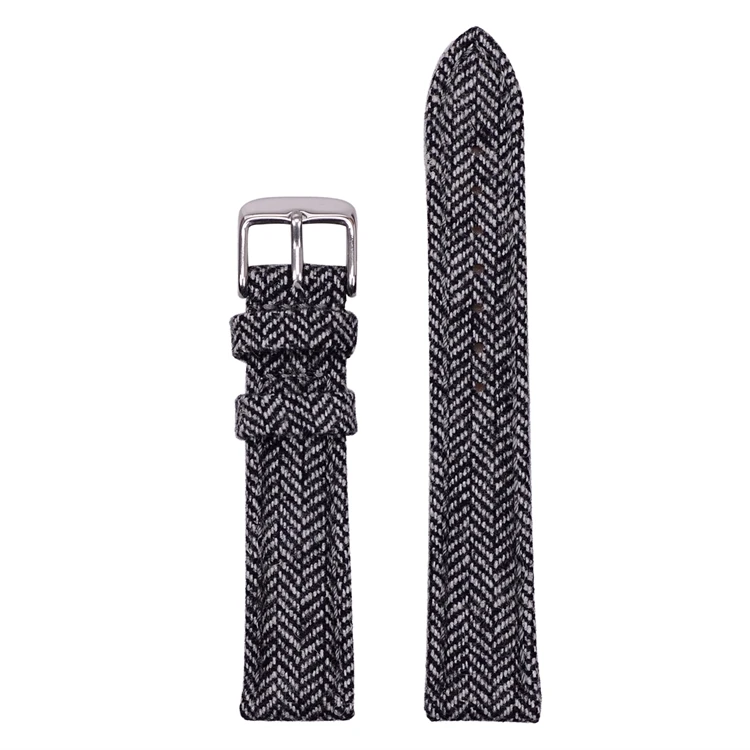 Herringbone Grey EACHE новейший простой и с узором в елочку шерстяной кожаный ремешок для часов браслет для часов - Цвет ремешка: Herringbone Grey