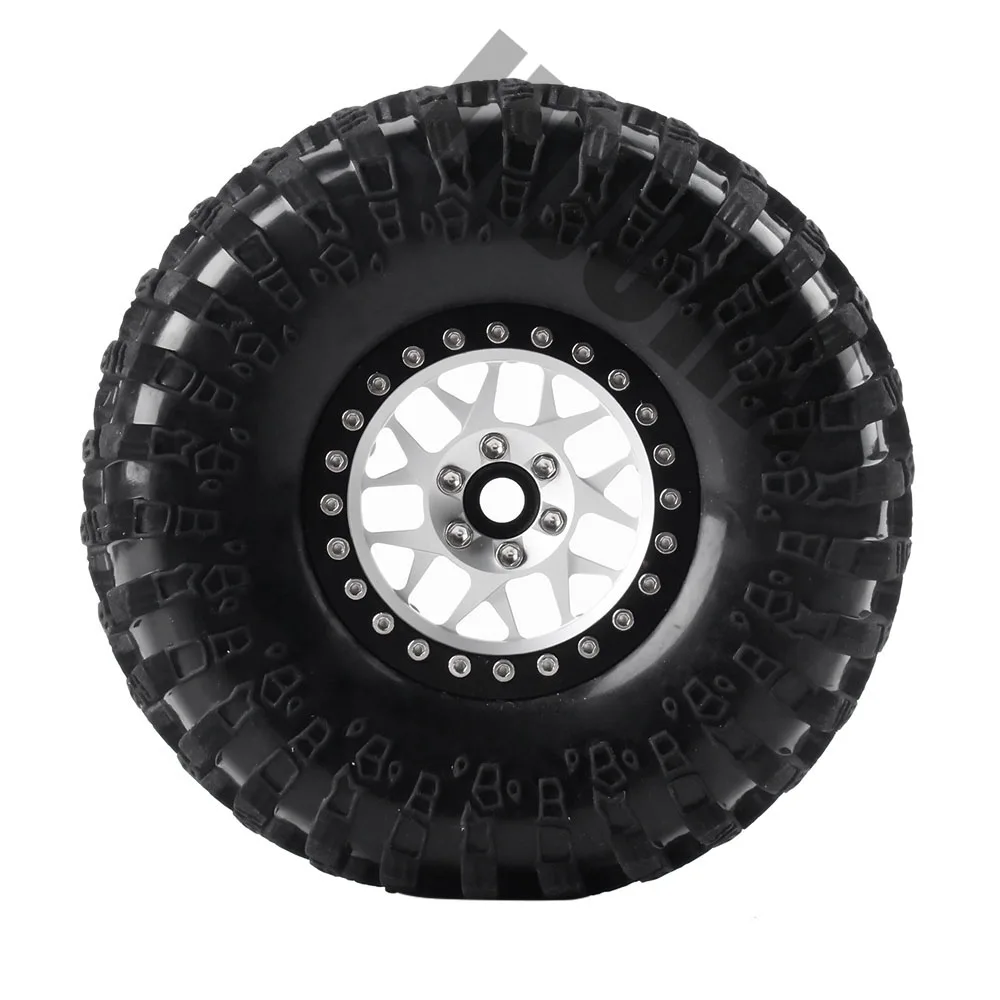 INJORA 4 шт. 2,2 дюймов Beadlock Колесные диски и резиновые шины для 1/10 RC Рок Гусеничный осевой SCX10 RR10 AX10 Wraith 90048 90018 KM2