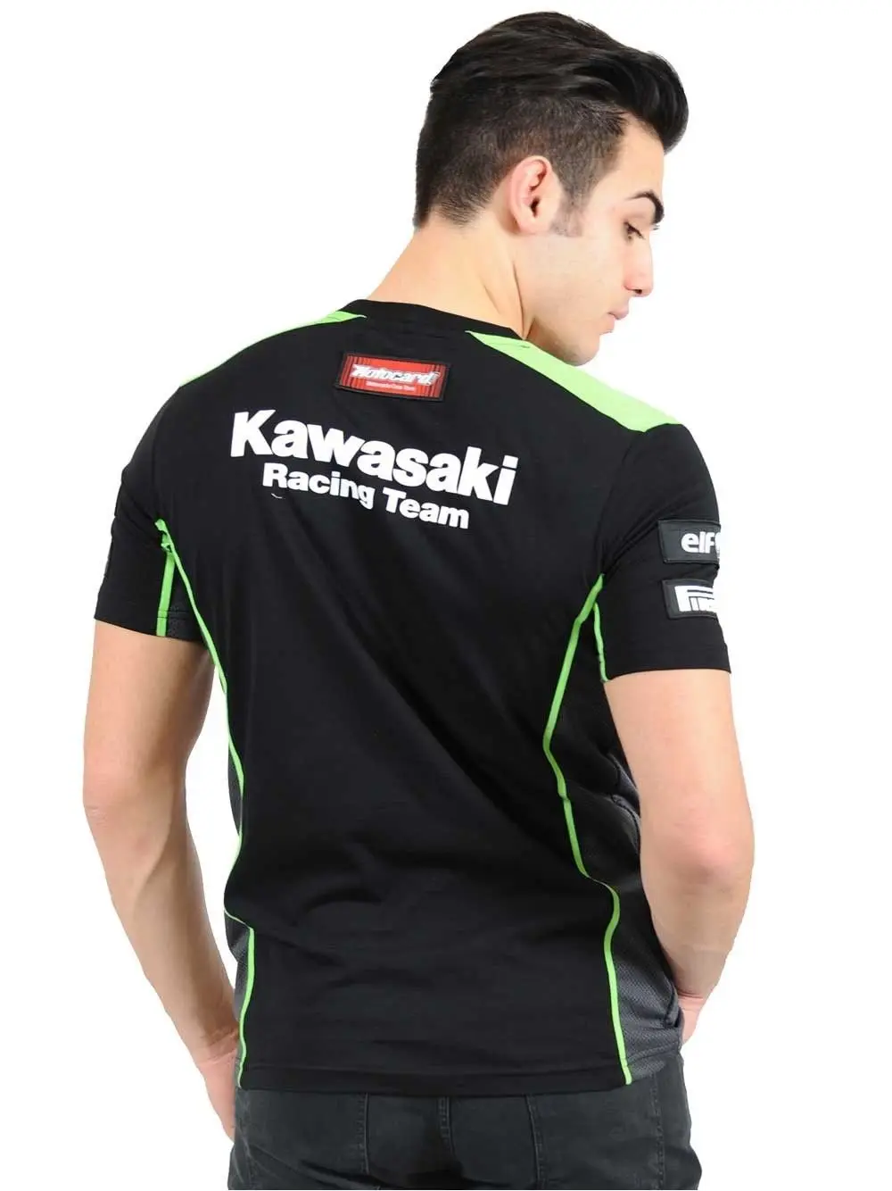 Бесплатная доставка 2017 MOTO GP Кавасаки гоночный команда WSBK панель футболка черная