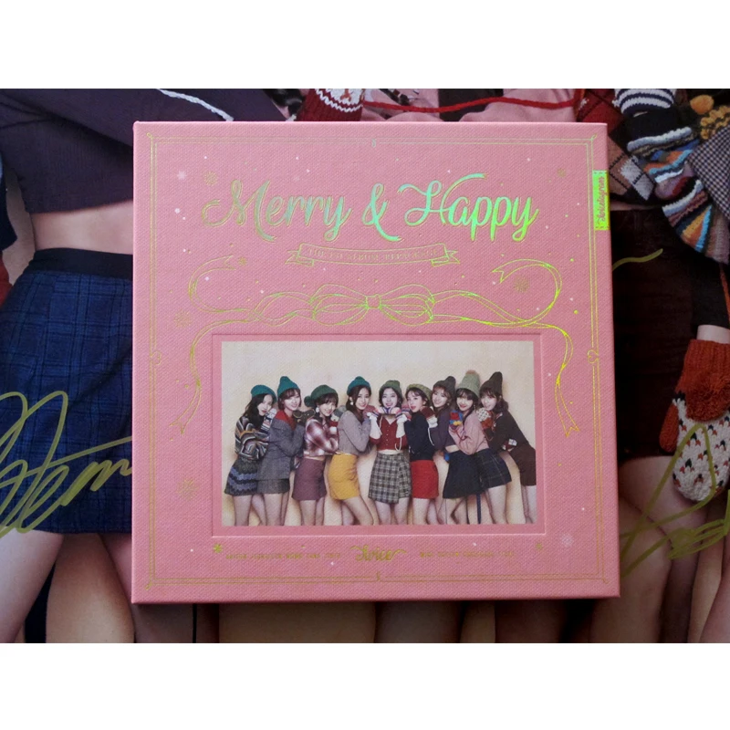 Подписанный дважды автограф первый следующий Рождественский альбом MERRY& HAPPY CD+ Фотокнига+ подписанный posterr K-pop 122017