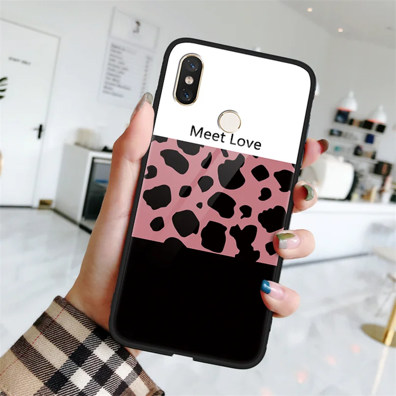bw3dzi С леопардовым принтом закаленное Стекло чехол для спортивной камеры Xiao mi Red mi 6A 7A 7 5 плюс S2 Примечание 4X6 5 7 Pro K20 mi 9 A2 A3 8 SE Lite 9T CC9 CC9e крышка чехол - Цвет: bw3dzi