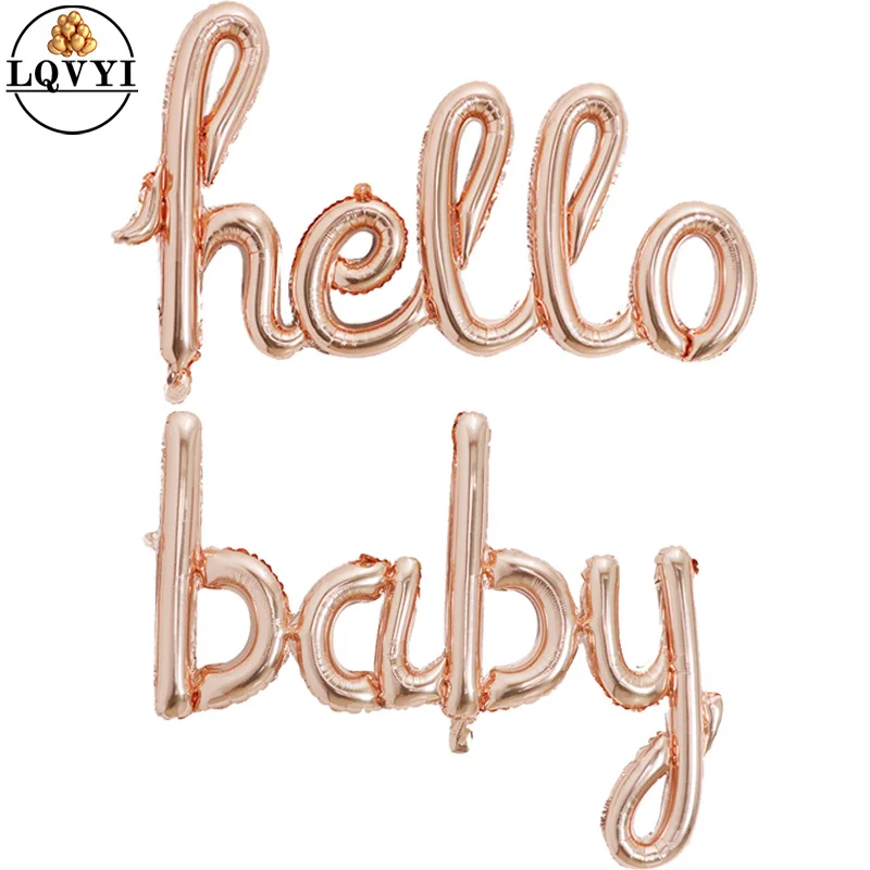 Фольгированные воздушные шары Hello Baby большого размера 90x60 см|Воздушные и