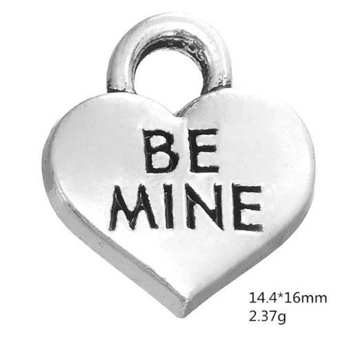 50 шт. подвески BE MINE heart lovee 14 4*16 мм серьги ручной работы браслет ожерелье ювелирное