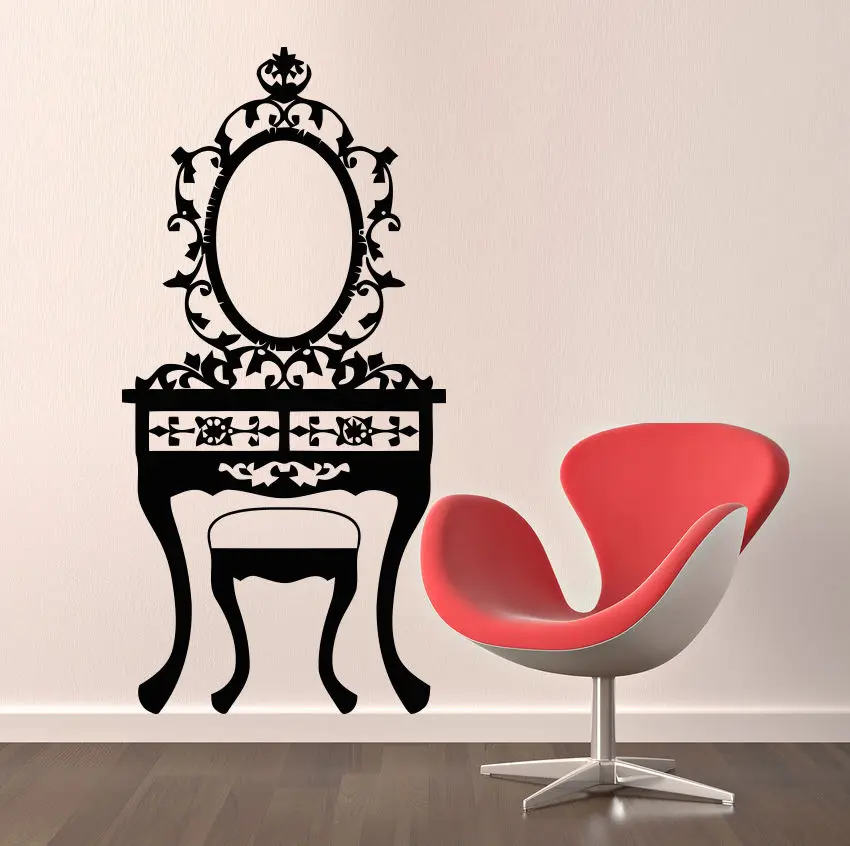 Toilet Table Wall Decals Mirror Sticker Vinyl Decal Home Decor Bedroom Art | Дом и сад