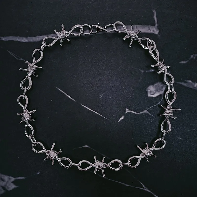 Necklace Харадзюку престолов цепи ожерелье Рок Хип-Хоп унисекс пары короткие Чокер Ожерелье - Окраска металла: Necklace
