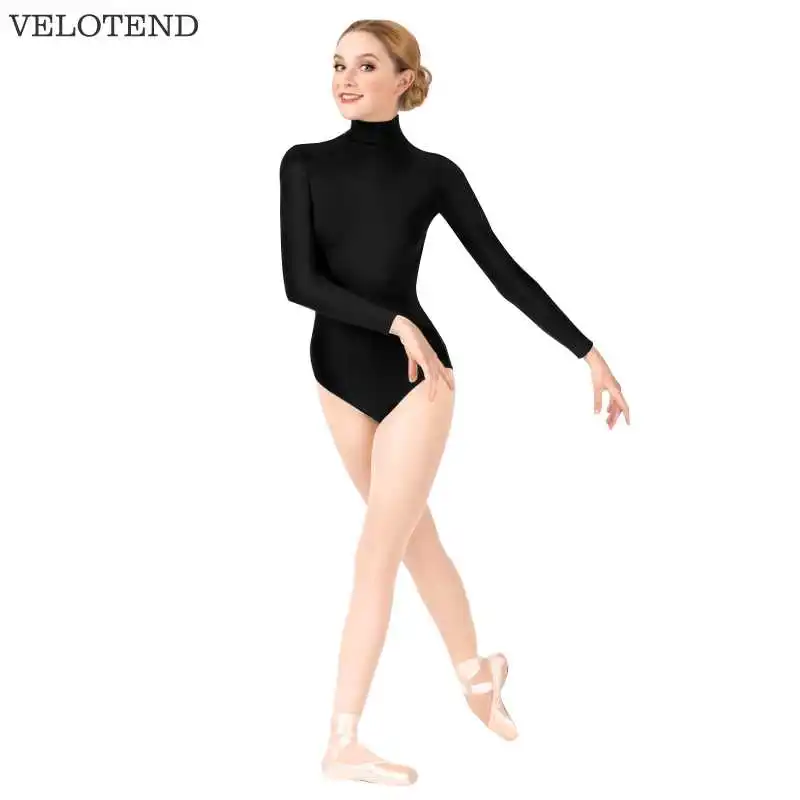 2018 Rushed Sale Spandex Velotend Women Gymnastics Leotard Ballet Dancewear Lycra Female Long Sleeve Lady Bodysuit Tights | Тематическая