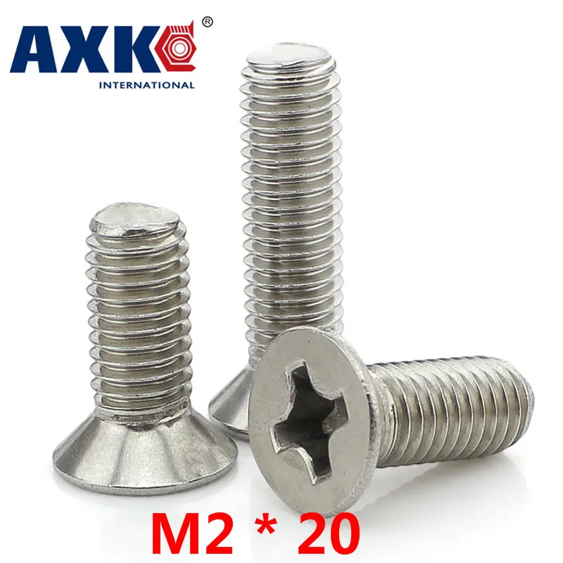 

2021 Drywall Tornillos Para Madera 50pcs 304 Stainless Steel Countersunk Head Phillips Screws / Flat-head Machine M2 * 20 Gb819