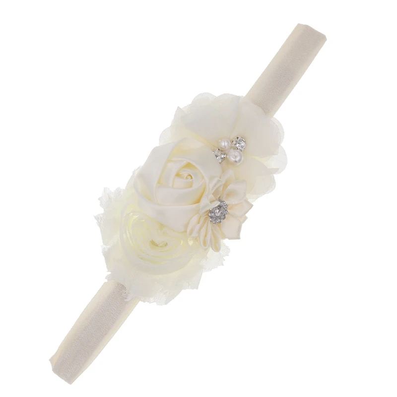 2018 головной убор для новорожденных милые розовые жемчужные кружевные цветочные